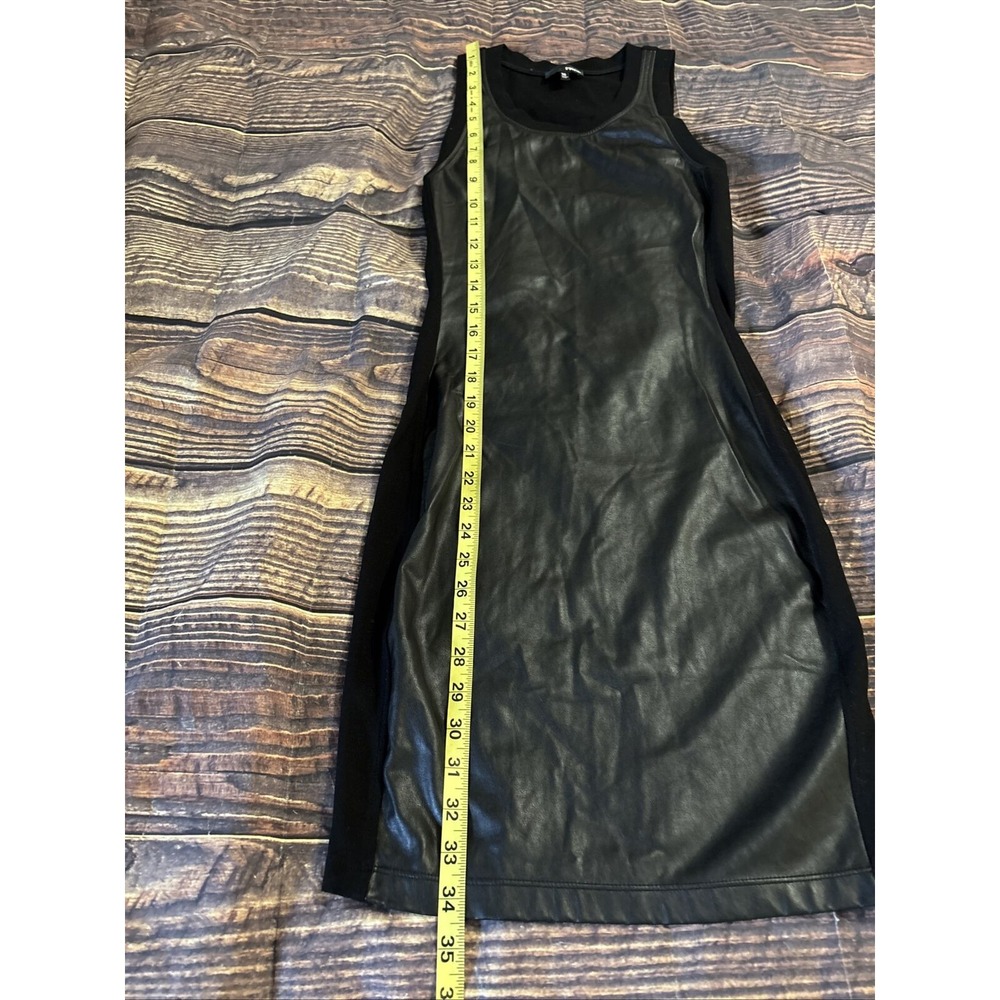 Aritzia Wilfred Free Black Sleeveless Bodycon Faux Leather Dress Size XSmall - Picture 5 of 7